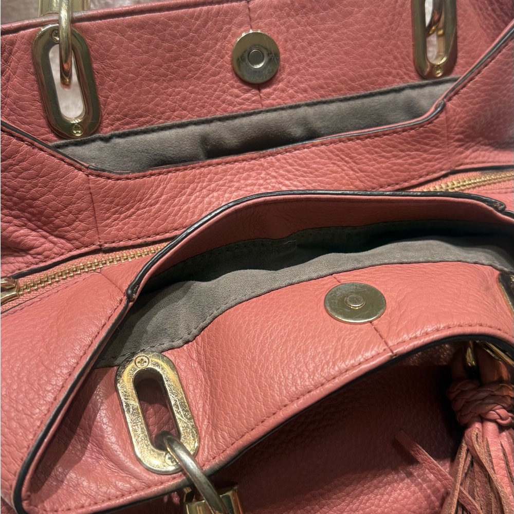 Vince Camuto Blush Rose Leather Bag with Tassel Charm - Picture 3 of 11